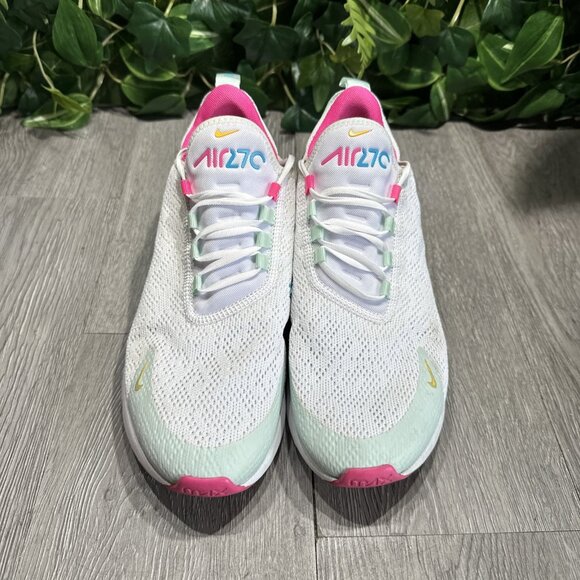 Nike Air Max 270  White University Fuchsia Shoes Women's Size 9 CJ0568-100 - Picture 2 of 10